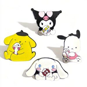 NEW - SANRIO Enamel Jewelry Metal Pin Brooch Set (4 PC) SNACK PACK COLLECTION 1